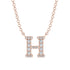Diamond Gold Initial Necklace - H